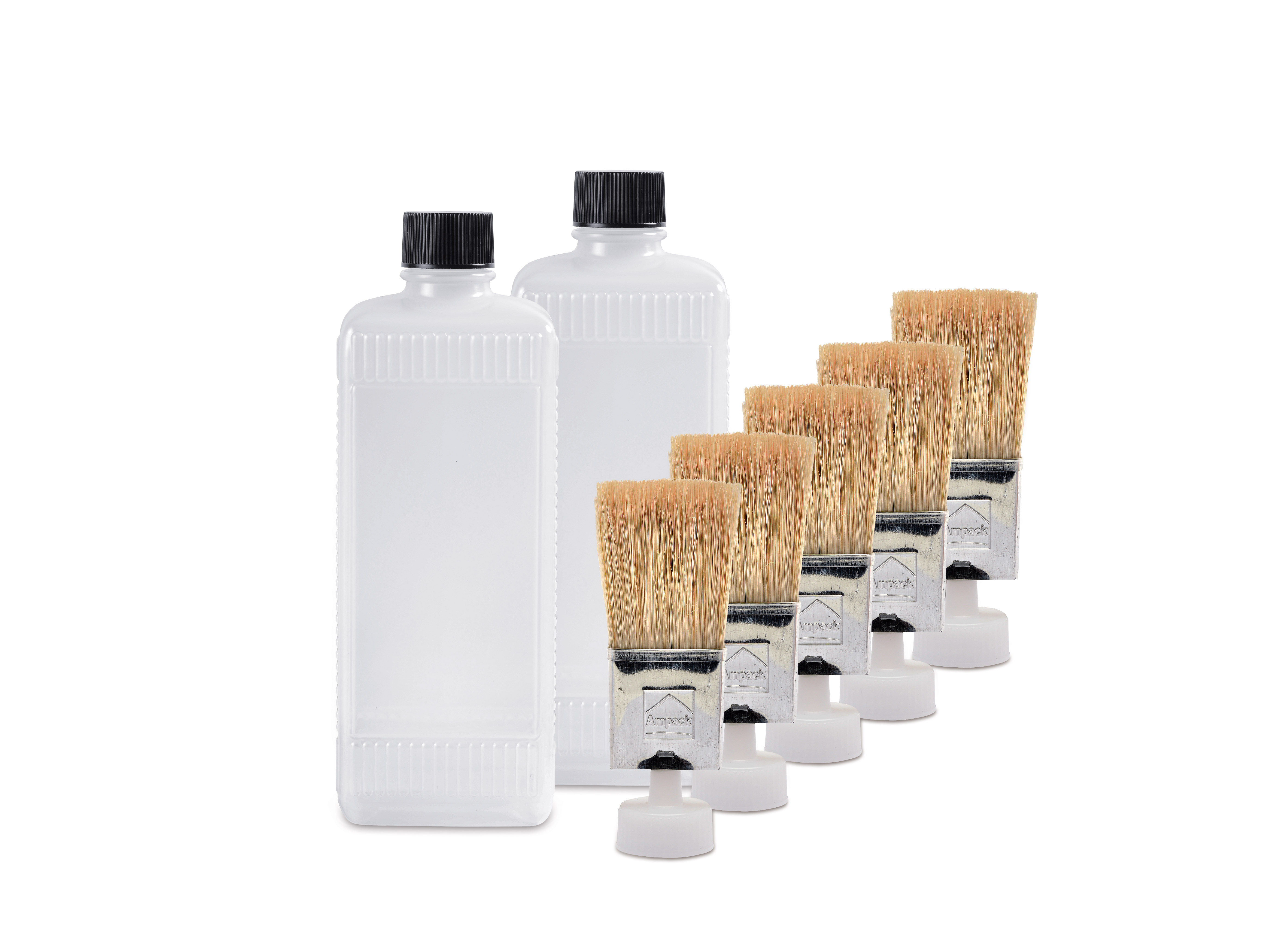 Product photo: Ampacoll LiquiSeal Applicator, Bottle and brush for easy application of Ampacoll LiquiSeal on Ampatop Seal