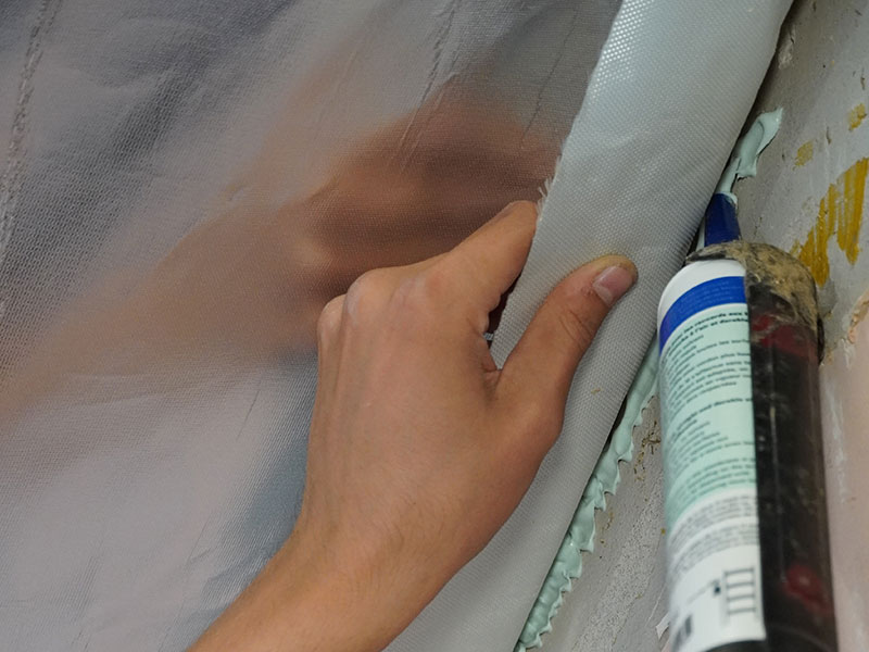 Foto dell’applicazione: Ampatex A primo plus, freno vapore e barriera elettrosmog riflettente non infiammabile